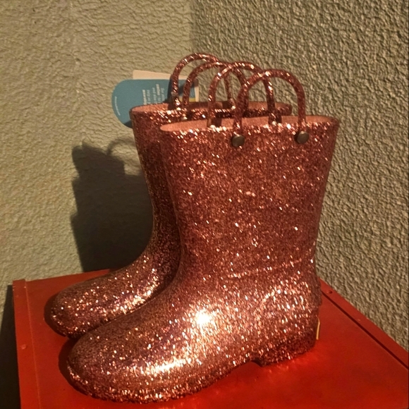 Western Chief Pink Sparkle Waterproof Rain Boots - Picture 2 of 5